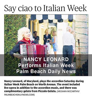 Nancy Leonard Performs at Italian Week, Palm Beach
